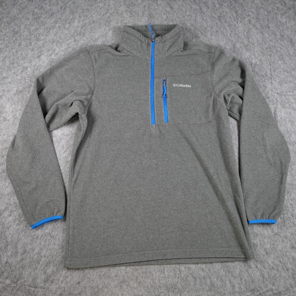Columbia Shirt Mens Medium Gray Steens Mountain Half Zip Fleece Pullover